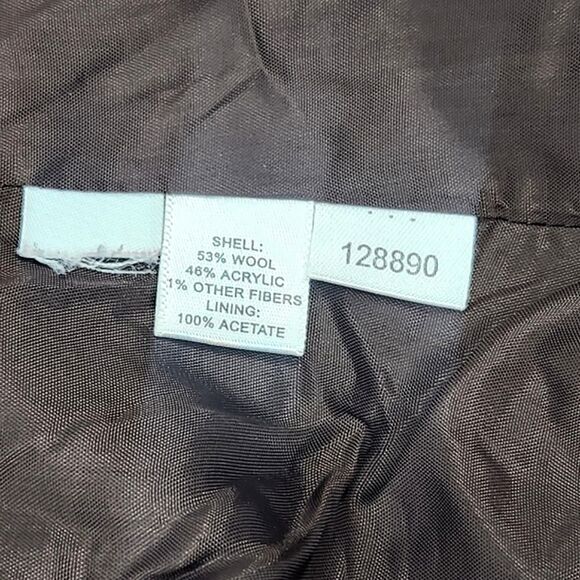 Ann Taylor Petites Blazer Suit Jacket 6P Brown Tweed Floral Trim 4 Pockets - Picture 8 of 9